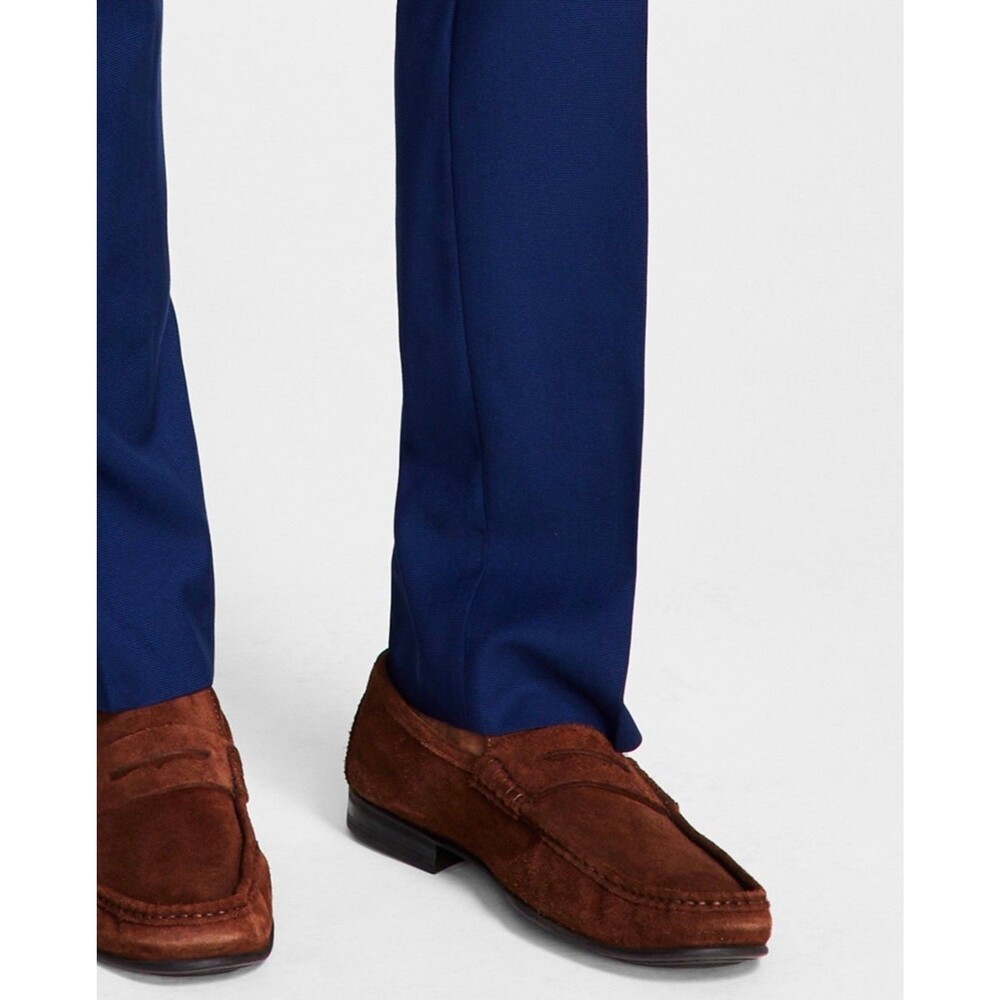 $135 NEW KENNETH COLE REACTION Mens 40x33 Blue Check Slim Dress Pants/Slacks - Picture 6 of 8